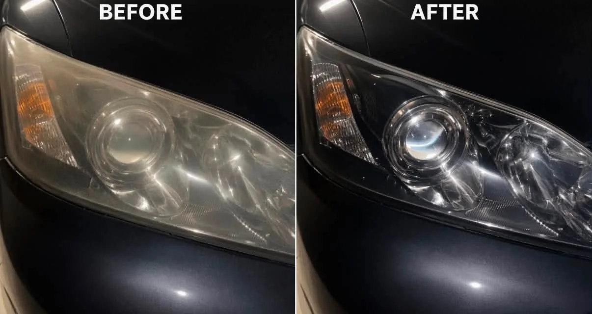 Glacier Clear headlight restoration before and after result 1